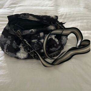 THINK ROYLN Black and White Tie-Dye Shoulder Bag
